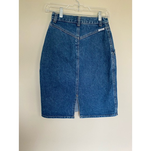 Vintage USA Zena denim skirt back slit size 7 juniors/ XS womens - Picture 5 of 6